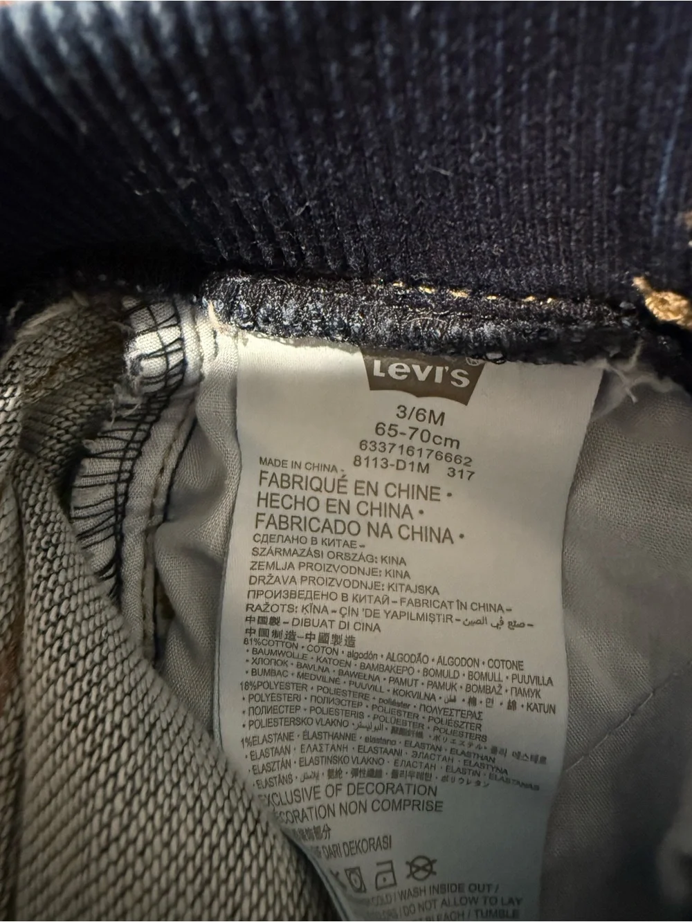 Levi’s Toddler Dark Blue Denim Stretch Jeans